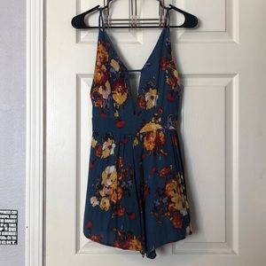 Blue Floral Romper